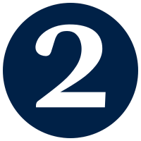 blue icon representing the number 2