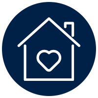 Icon of house representing mortgage