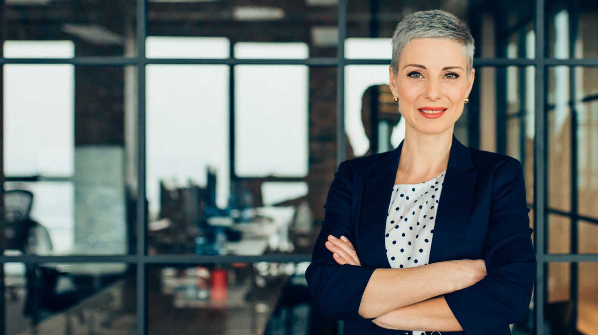 business woman posing for camera