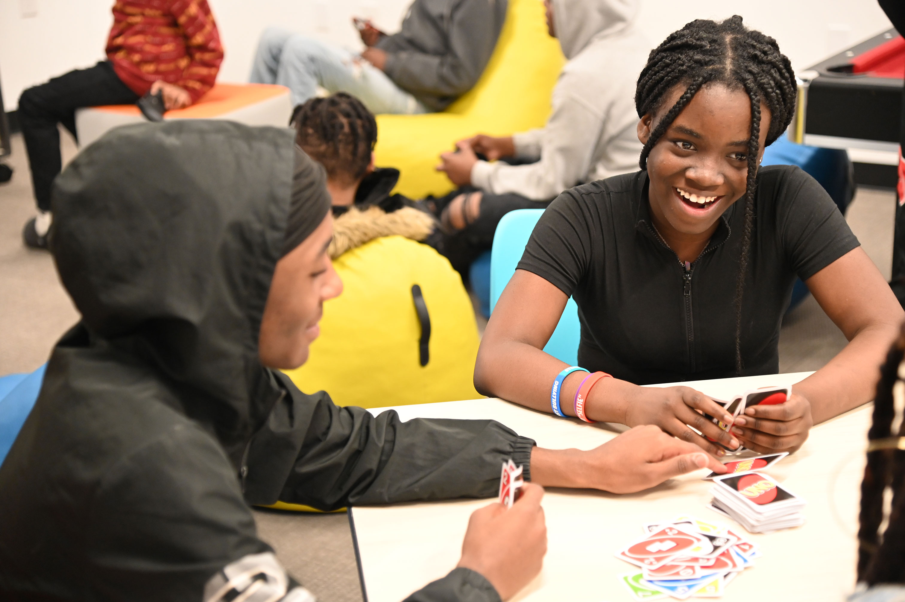 Teens hanging out at the Teen & Community Center