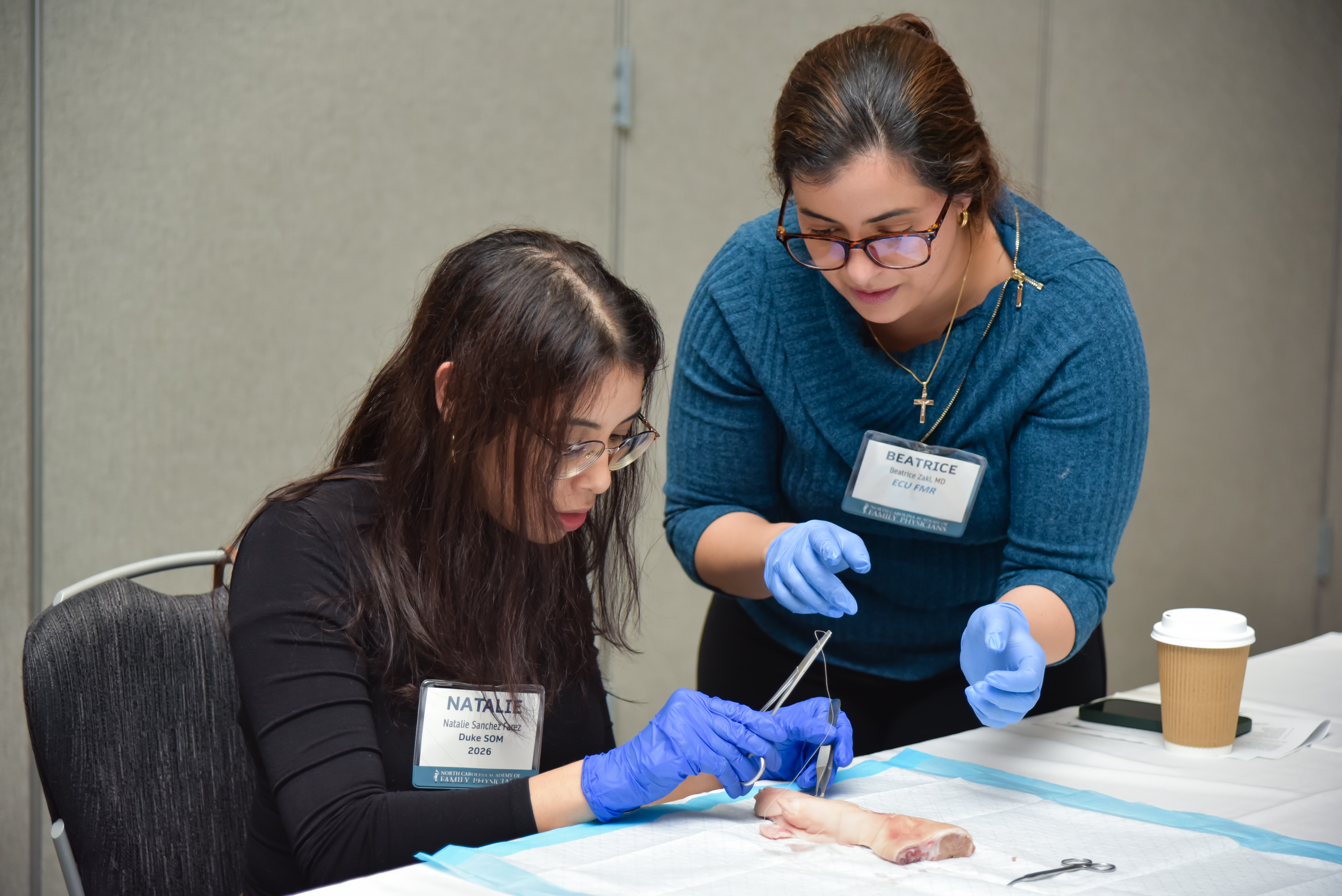 two students working together