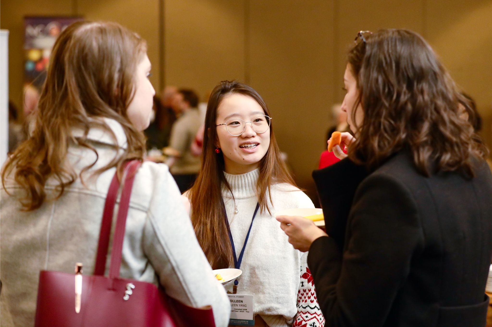 students talking to one another