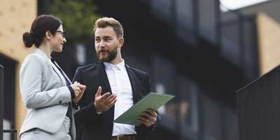 property manager with client