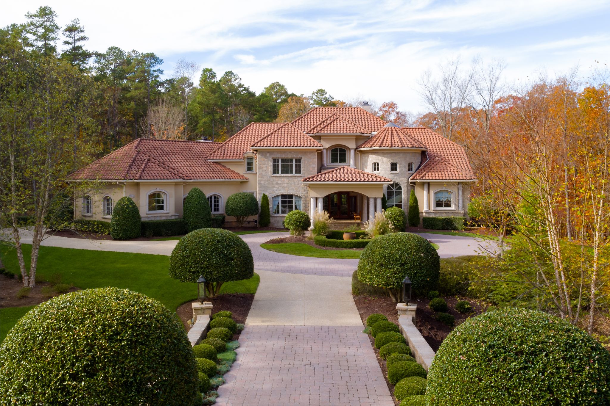 a bost home and the front yard