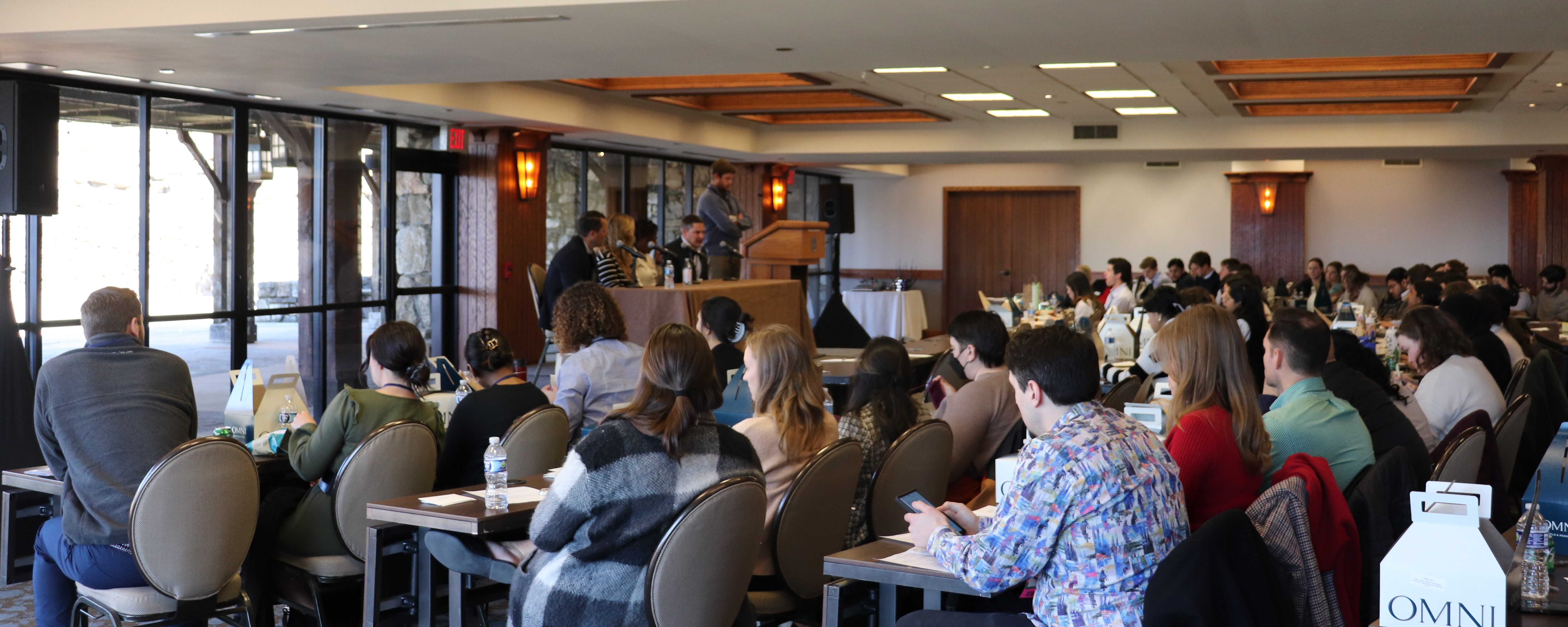 students taking a seminar