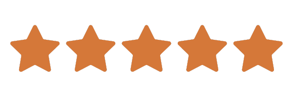Five orange stars to symbolize TowneBank's five-star rating review for customer service.