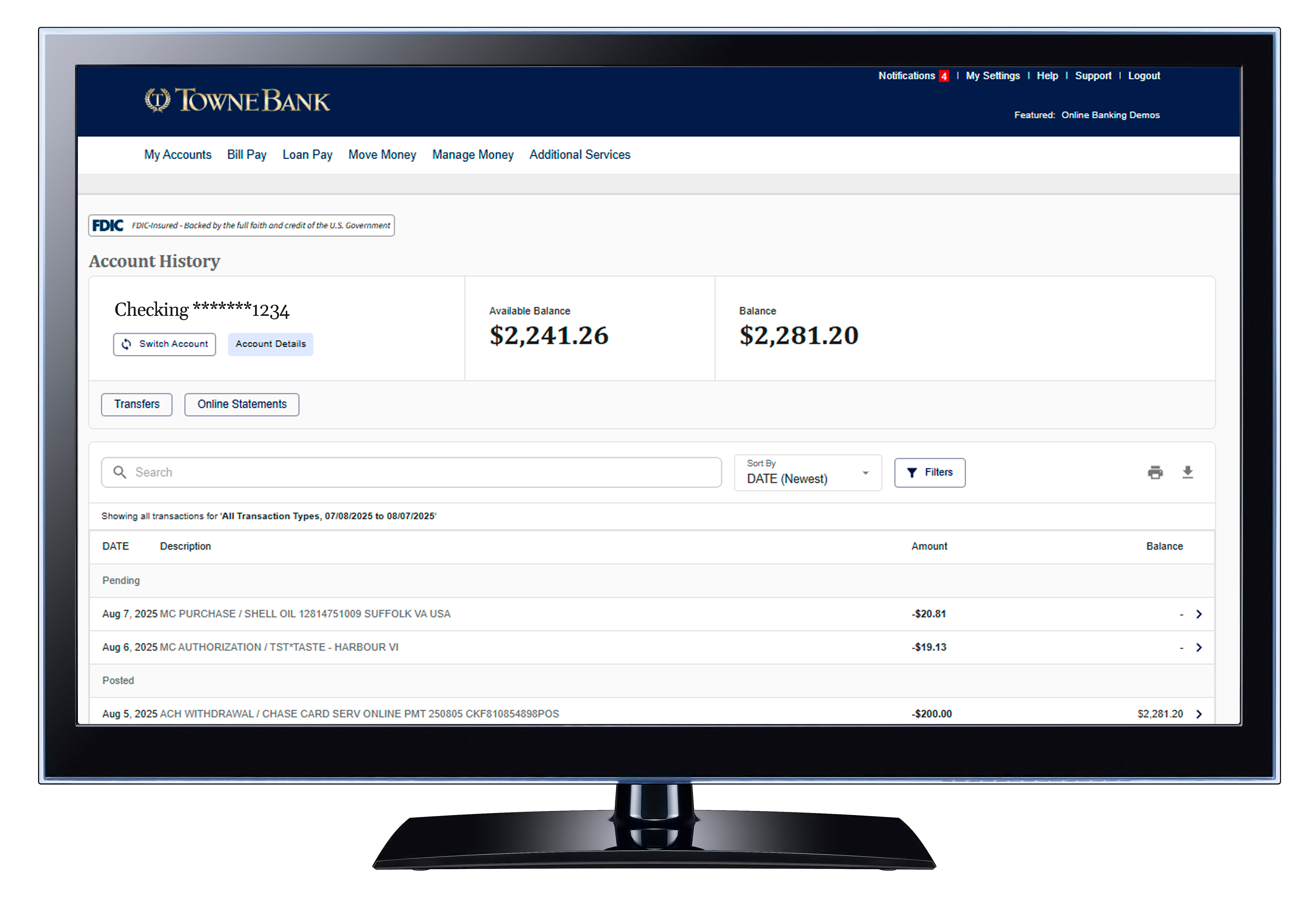 account history