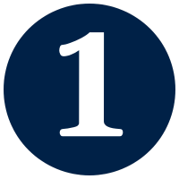 Blue icon representing a one