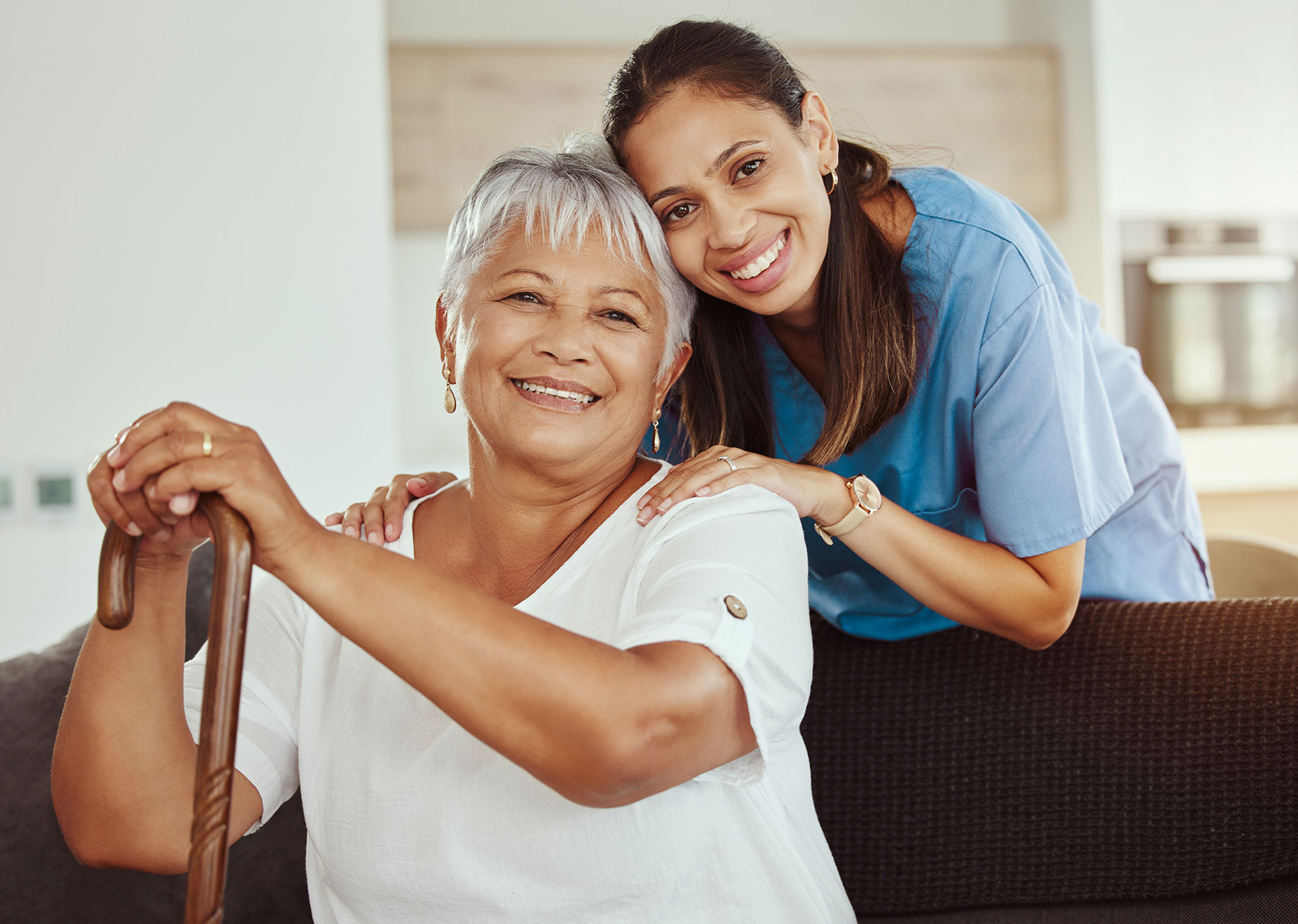 senior woman and nurse