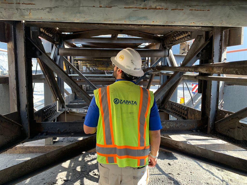 person with a zapata construction vest
