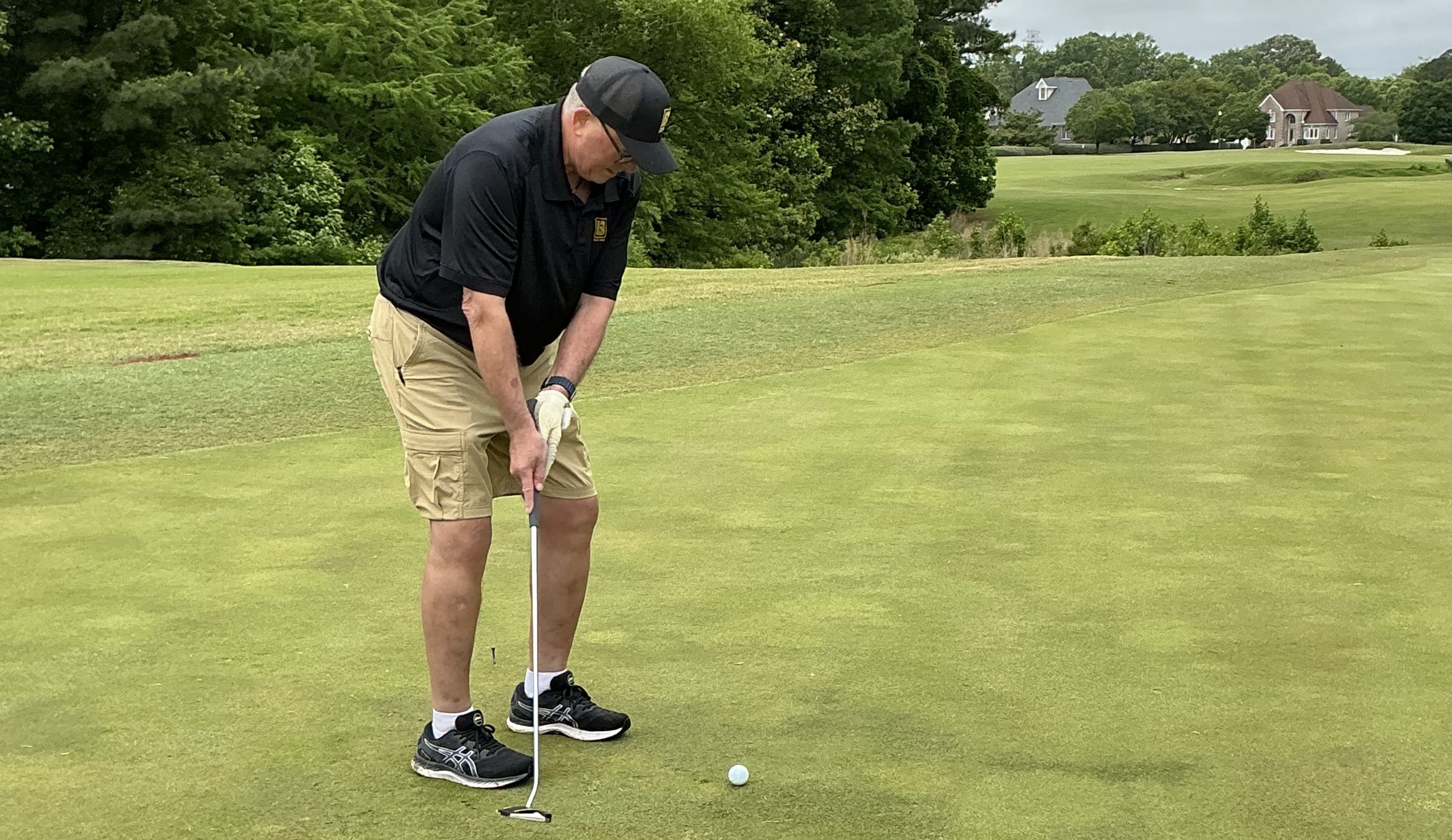 a person playing golf