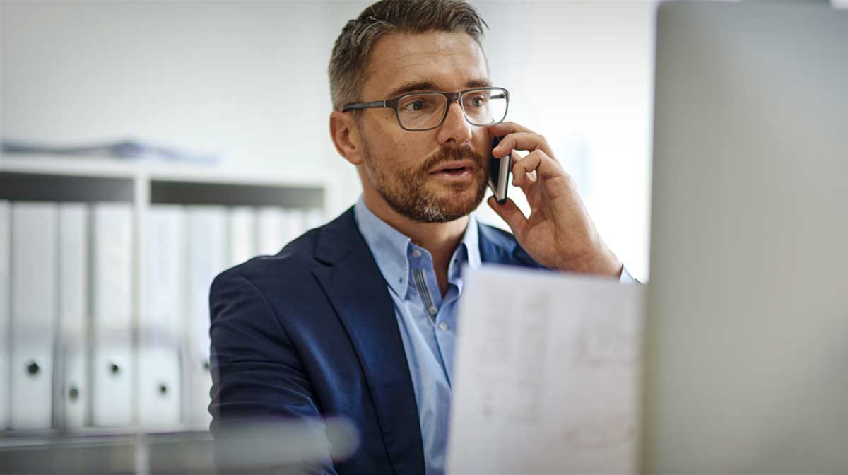 business man in a call