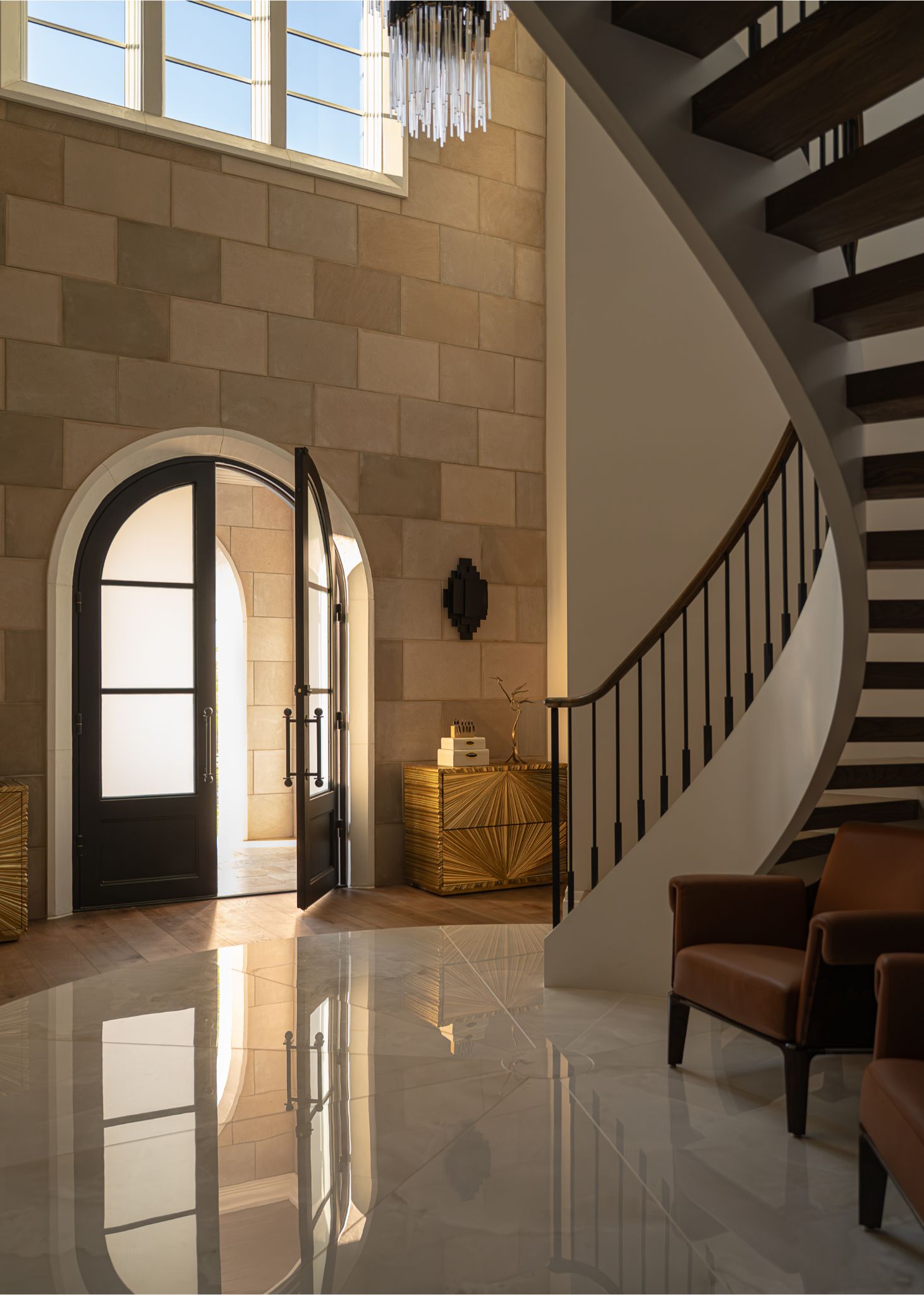 a staircase inside of a home