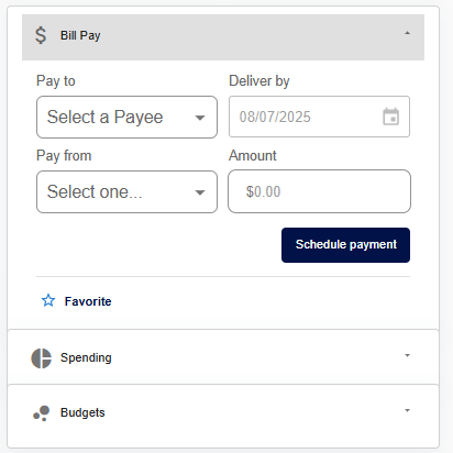bill pay widget
