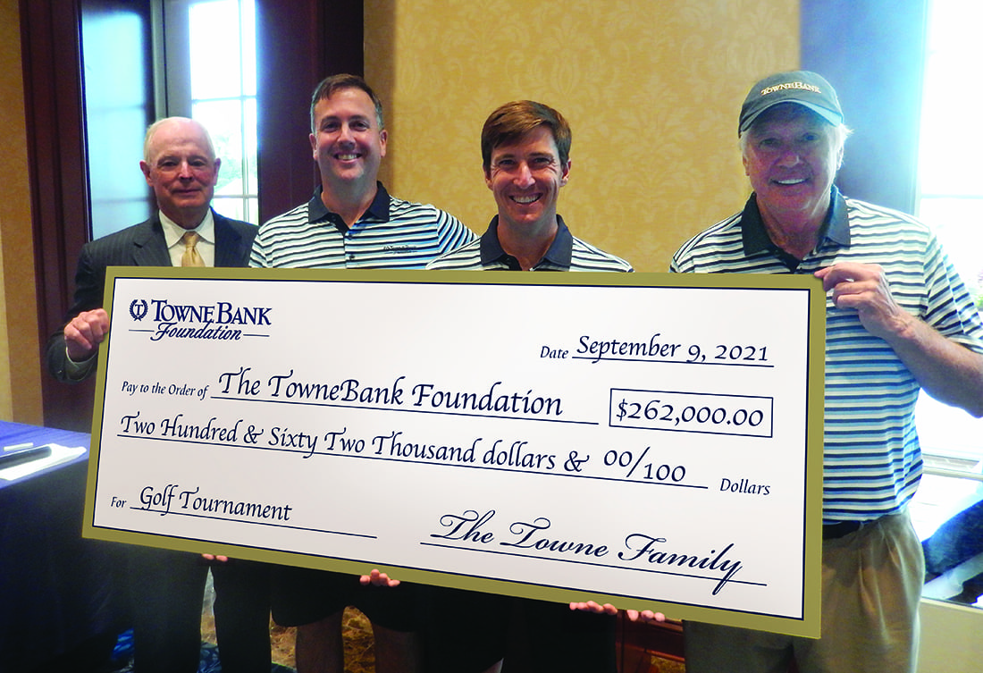 Golf tournament check presentation.